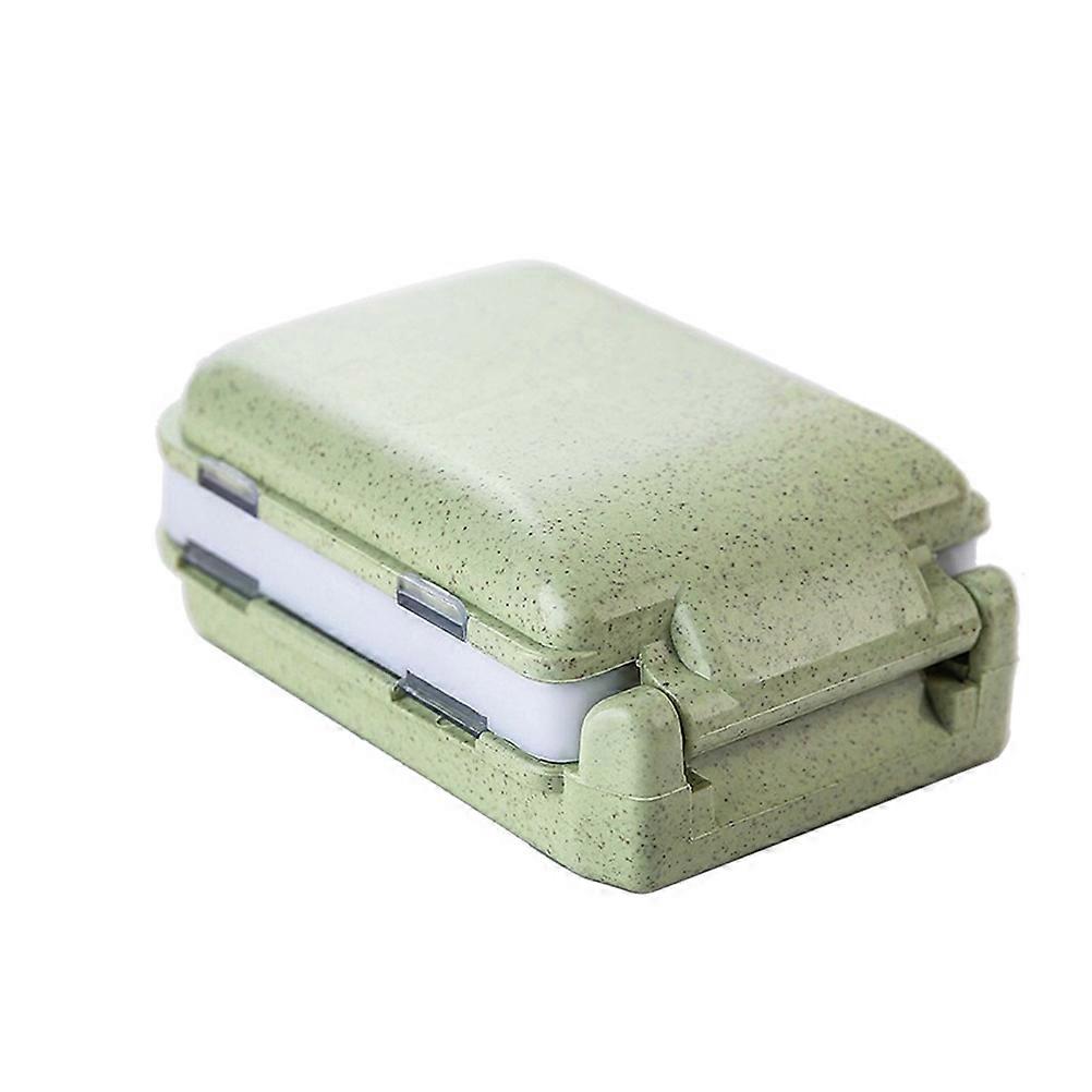 1pc Portable Three Pill Organizer Case Moisture Medicine Storage Holder For Ages Green Color