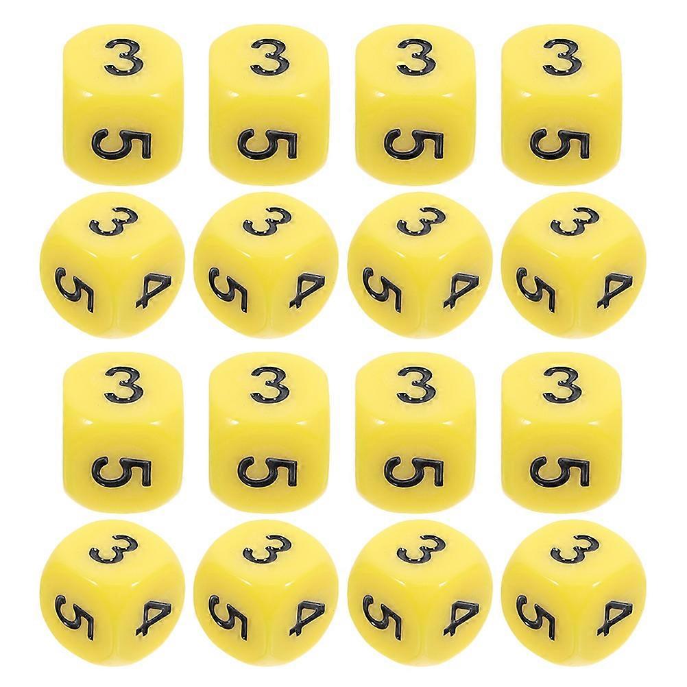 Colorful Acrylic Number for Game Use Enhance Math Learning and Logical Thinking Yellow 20pcs