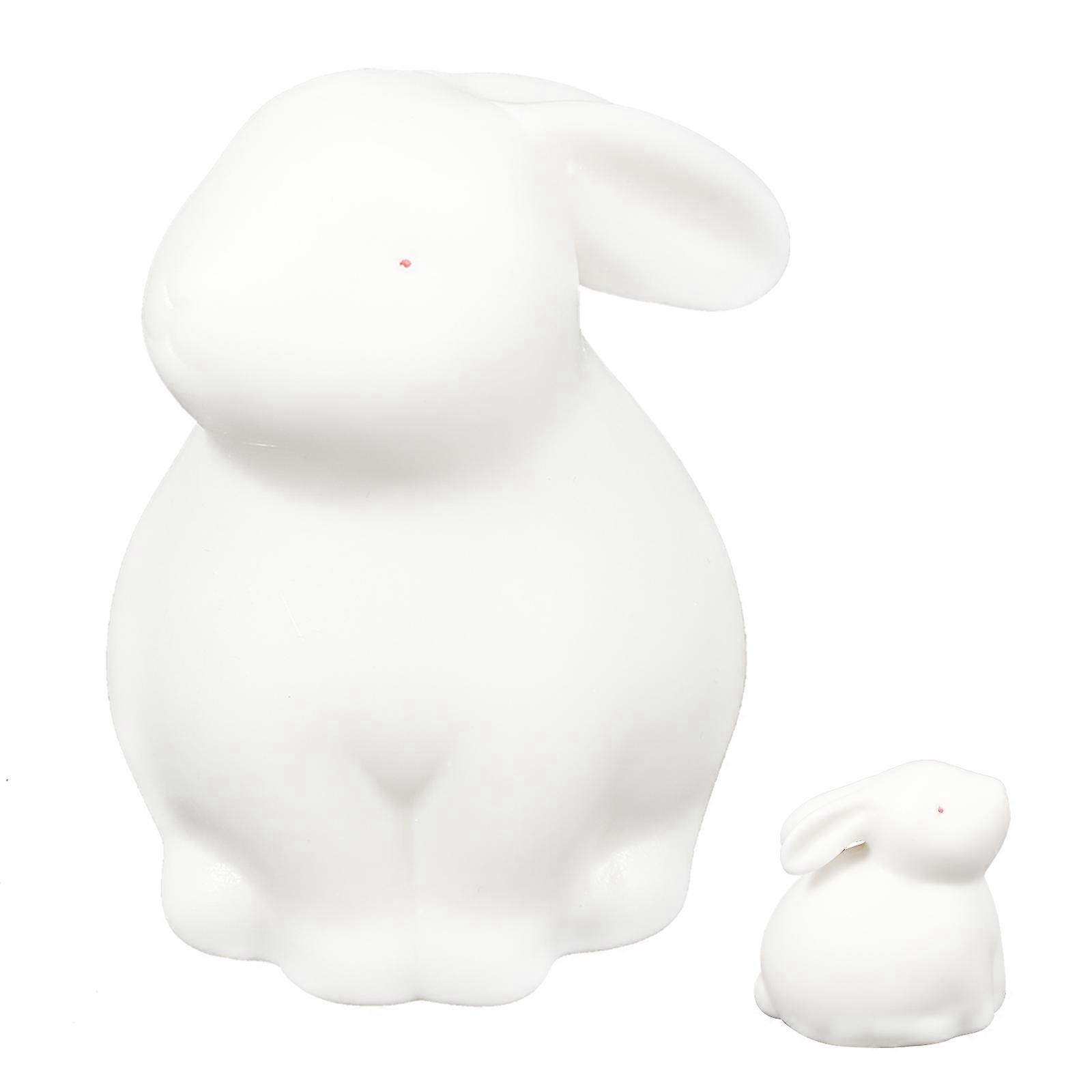 Ceramic Rabbit Figurine For Tea Table Decor White Bunny Compact Shape 1 Piece Year Of The Rabbit Design