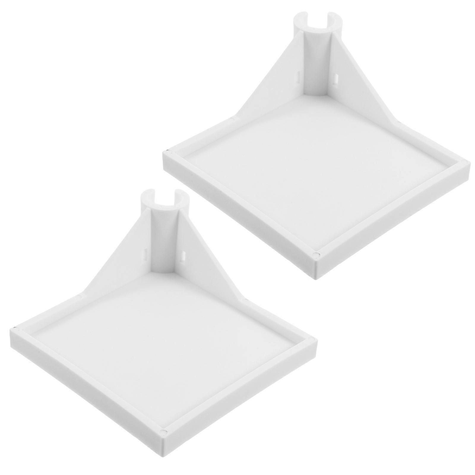 Multifunctional Grow Tent Corner Shelf Holder For Hydroponics Compact White Plastic Design 10X10X3.4cm 2Set