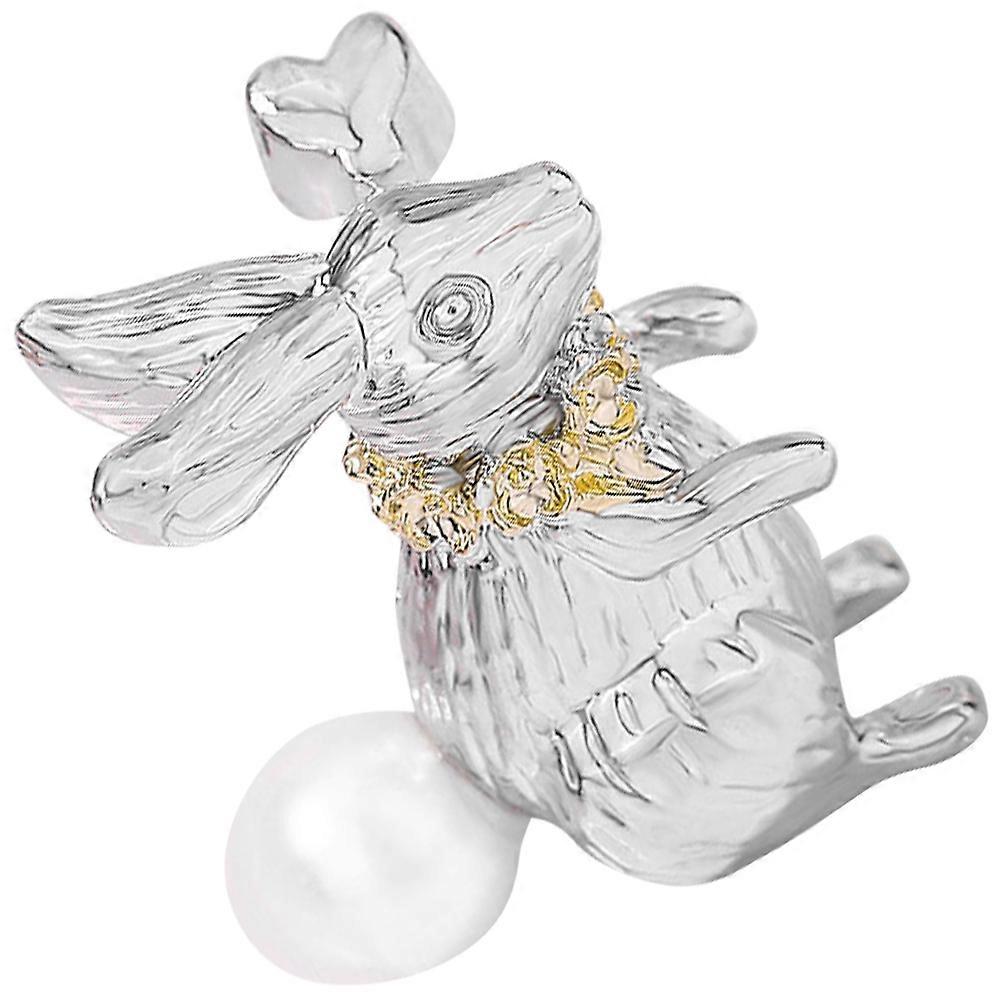 Adorable Copper Rabbit Brooch with Silver Color for Wearing 0.5 Inch