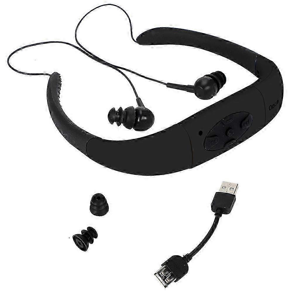 Bluetooth Sports Earbuds with 4G Plug-in Card - Neck Hanging Waterproof Headphones for Music (Black)