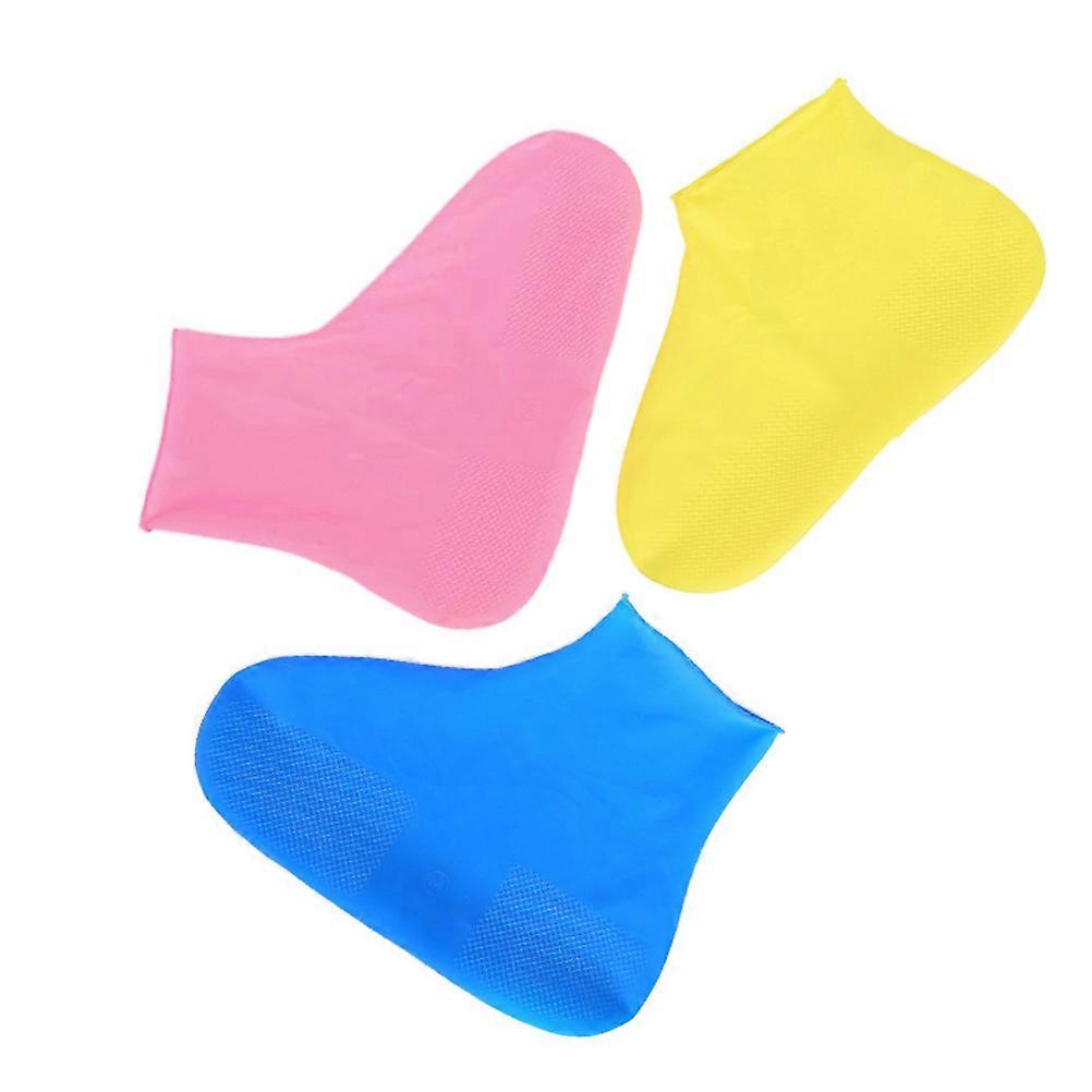 Pink Disposable Latex Shoe Covers Waterproof Nonslip for Outdoor Activities Size L