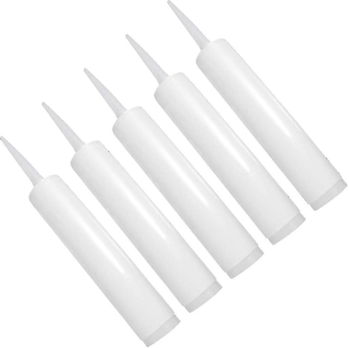 Refillable Caulk Tube 5 Pcs Empty Caulk Tubes Refillable Sealant,White Fillable Caulking Tubes-Good