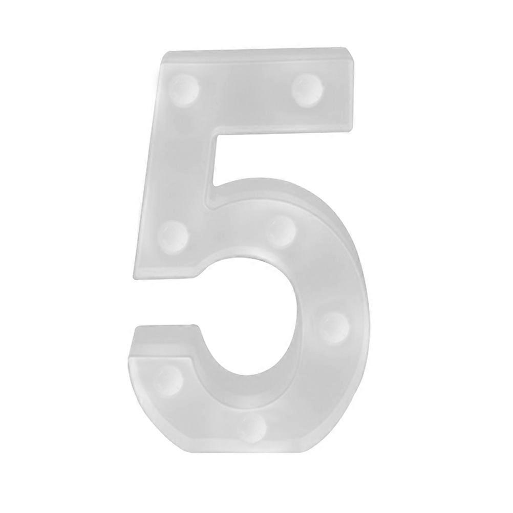 LED Number Lights Sign Decoration For Event Organizers Couples Birthdays Christmas Number 5 Shape Illumination 1Pack