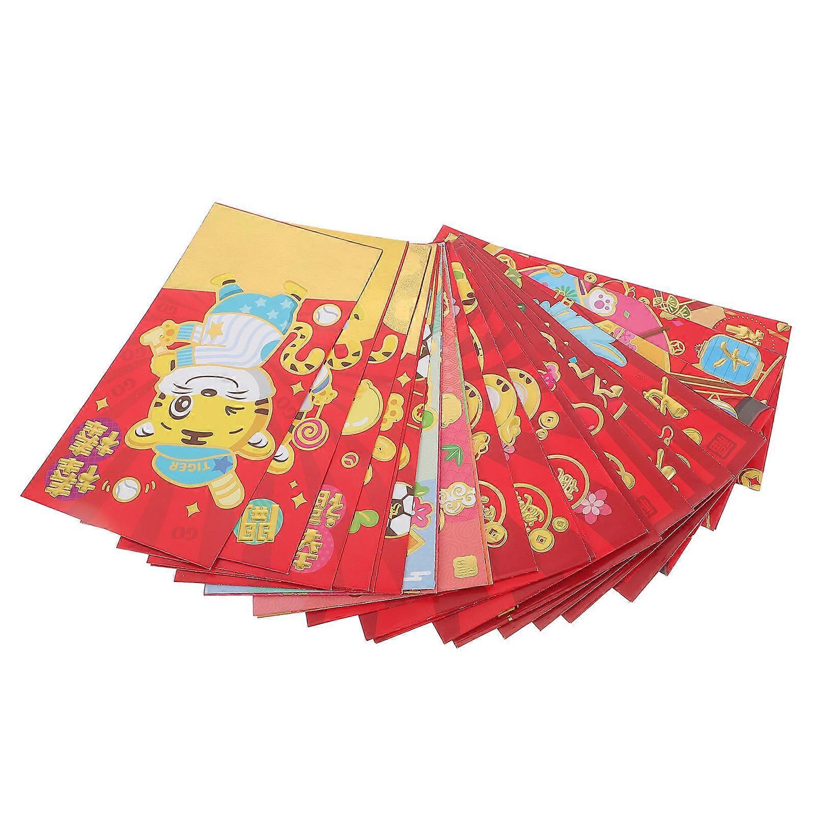 Chinese New Year 30Pcs Money Envelopes Red Color For Celebration 16.5X9CM With And Prosperity Wishes