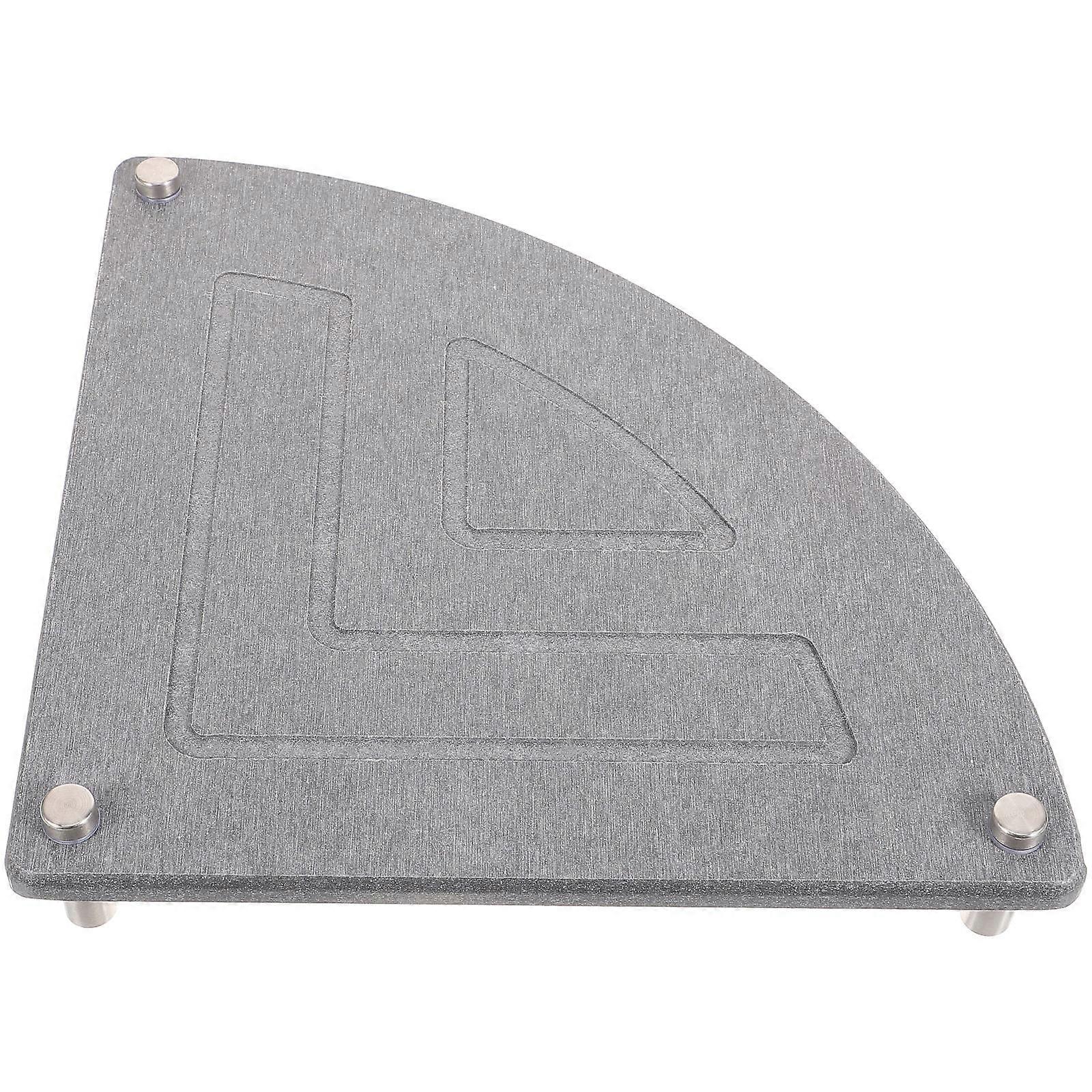 Diatom Corner Drying Rack for Countertop Storage Grey Smooth Surface 7.5 x 4.3 Inches