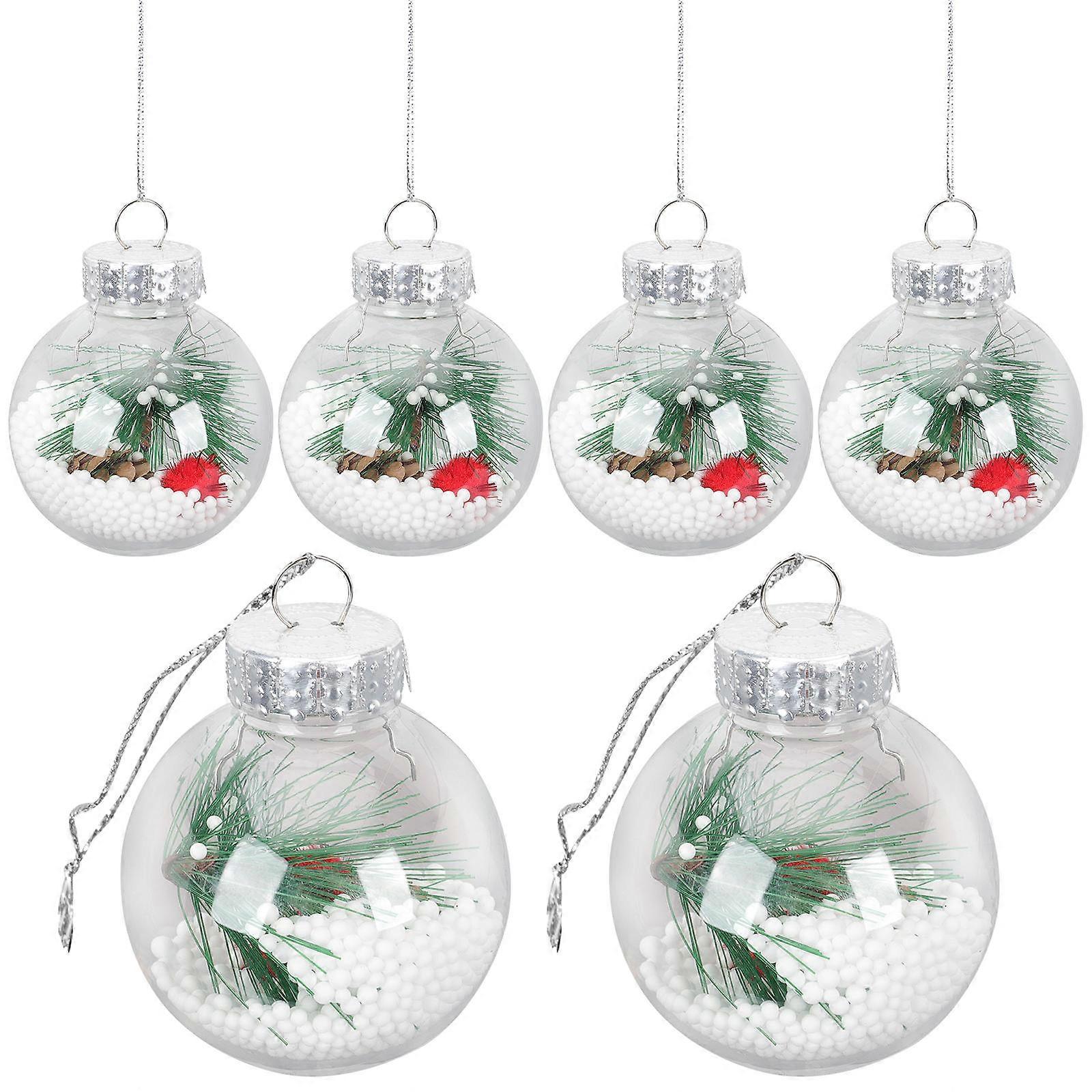 6Pcs Xmas Tree Hanging Ornament Christmas Balls Hanging Xmas Tree Decorations