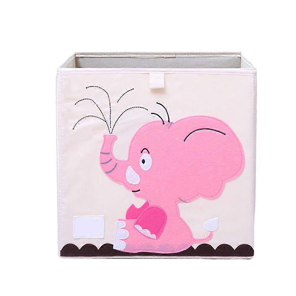Square Storage Boxes Cartoon Patterned Foldable Clothes Storage Box For Kids Room Playroom 33x33x33cm Waterproof Capacity 1Pcs