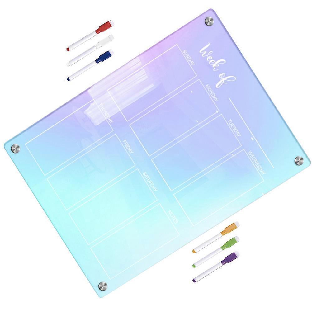 Acrylic Refrigerator Board 1 Set For Office Use Weekly Planning Rectangular Shape Offering Erasable Function