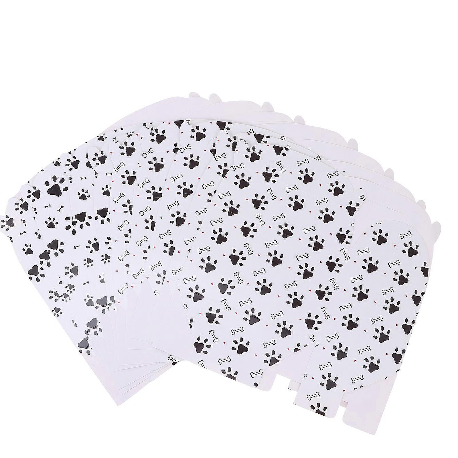 Rectangular White Candy Boxes With Dog Themed Design For Children And Friends 12Pcs Party Supplies