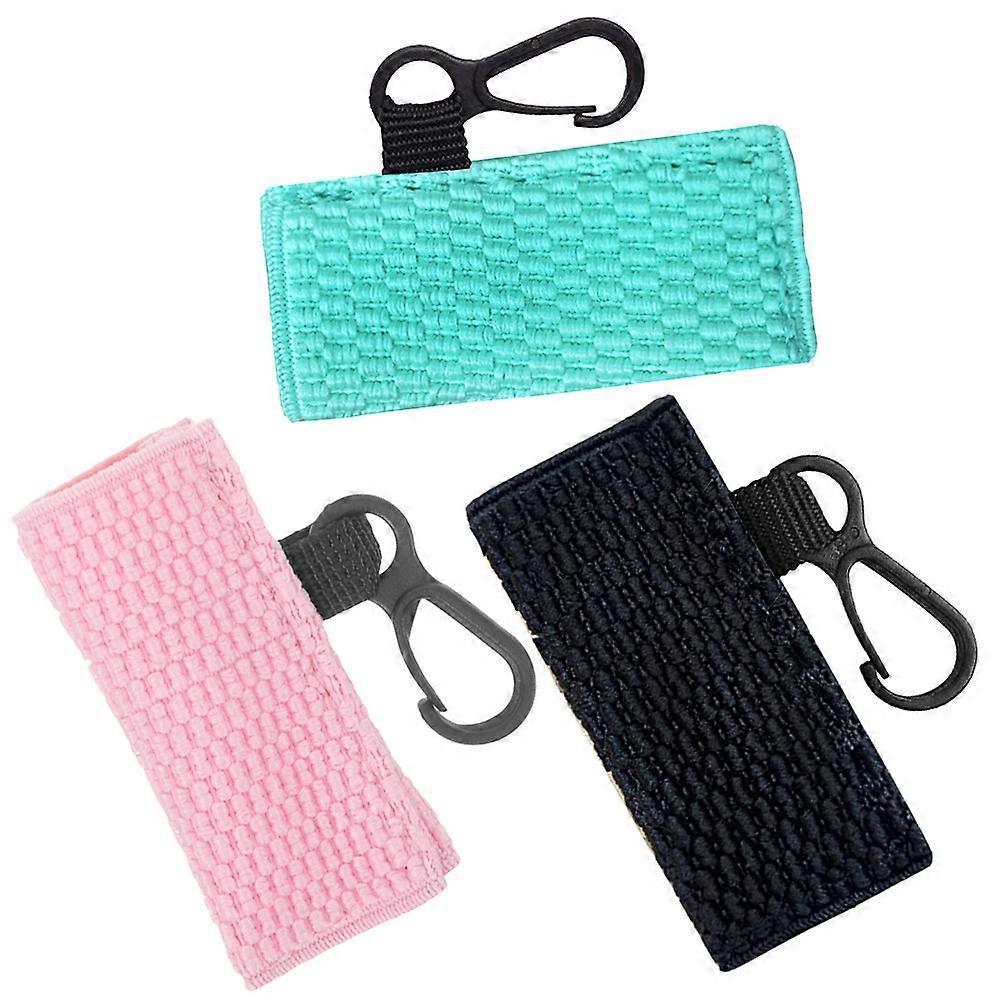 Lip Balm Holder Knitted Lipstick Bag for Travel Assorted Color Polyester Portable 3Pcs