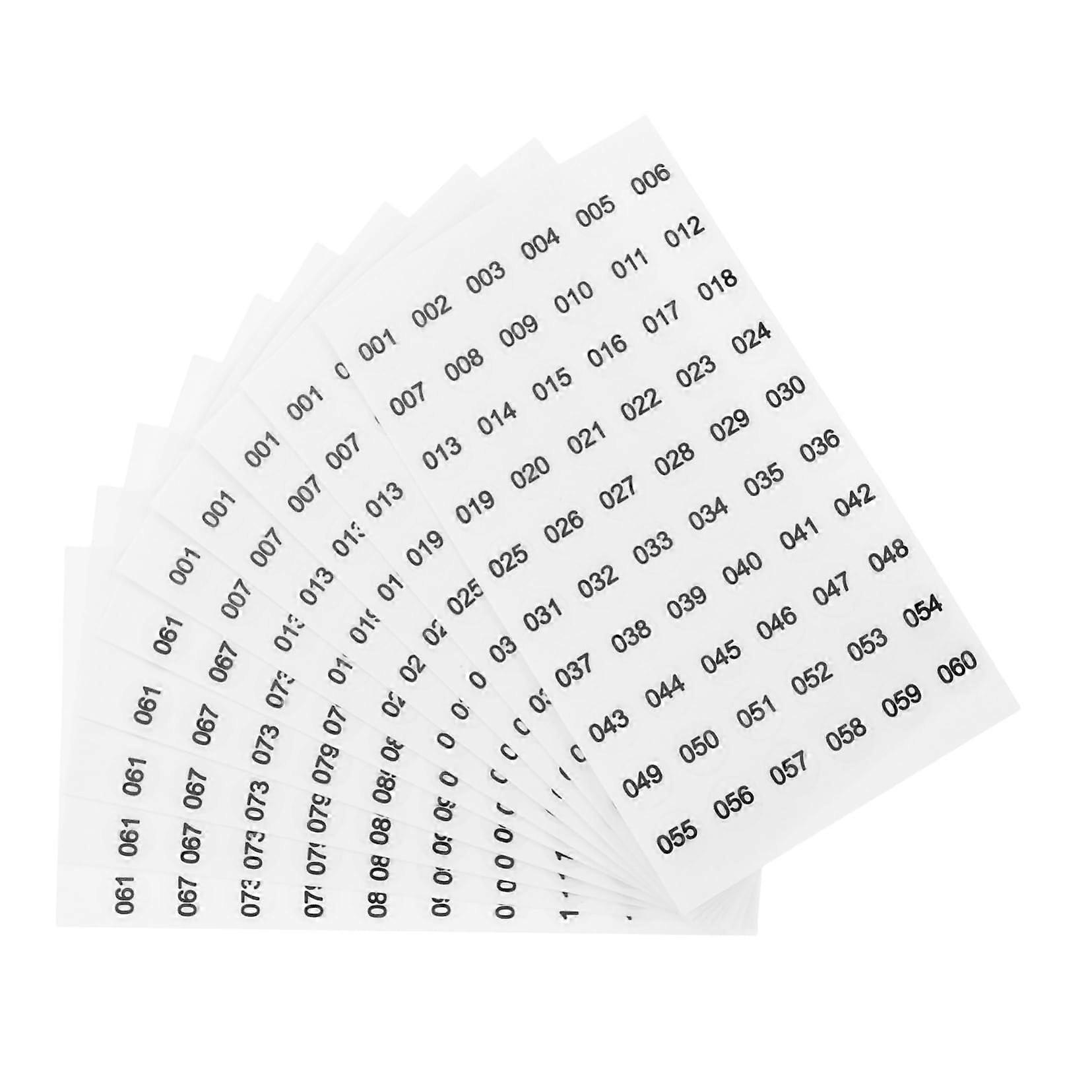 Number Stickers For Nail Polish Bottles Stick-On Labeling Inventory 001-120 Numbers (10-Pack)