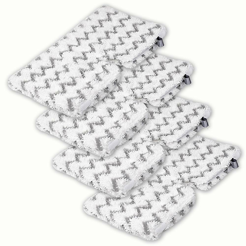 Set of 4 Microfiber Steam Mop Accessories Rectangular Washable Replacement Pads for Floor Cleaning Grey