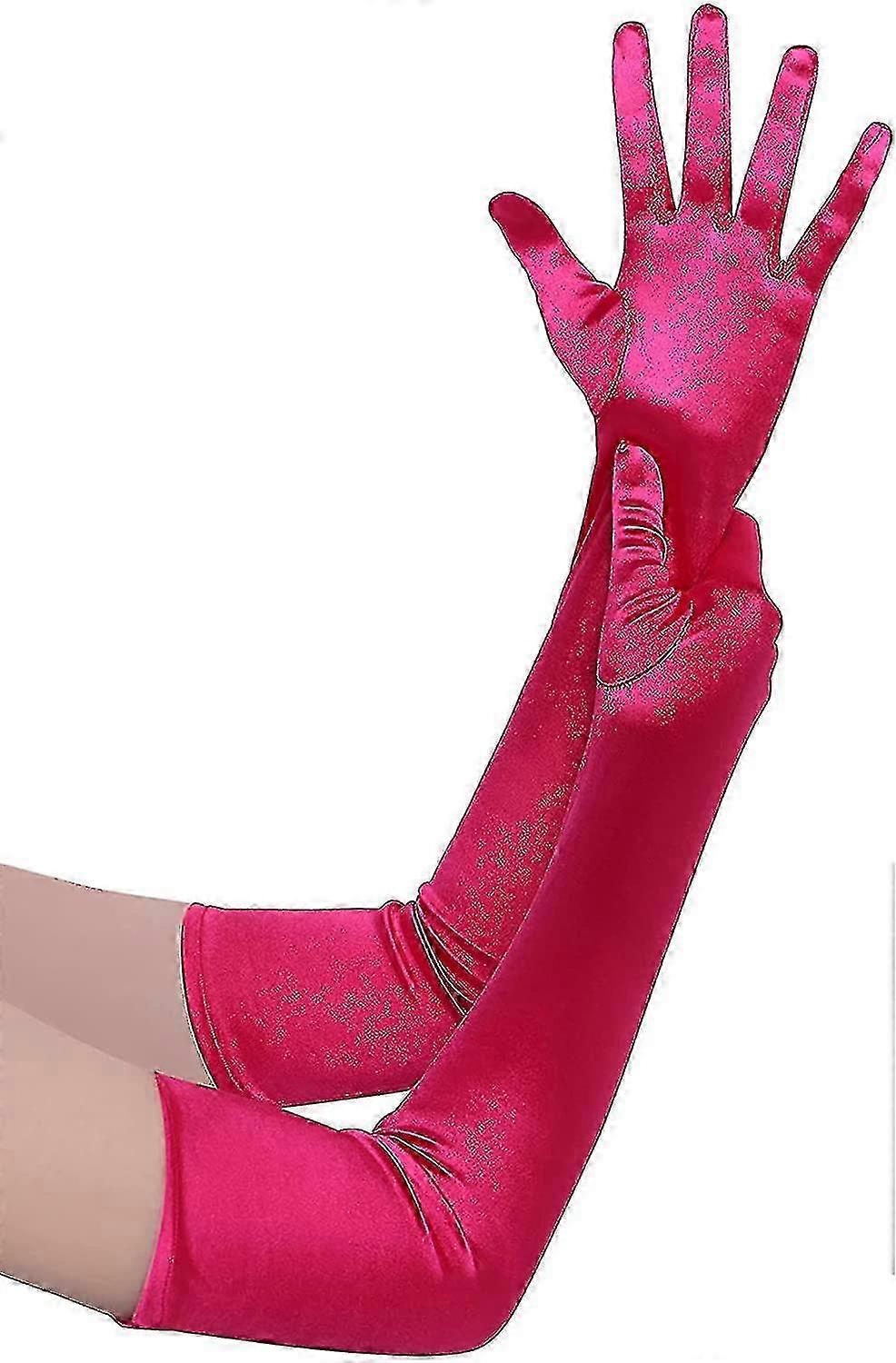 Lange Oper Party 20er Jahre Satin Handschuhe Dehnbar Erwachsene Größe Ellbogenlänge yearn