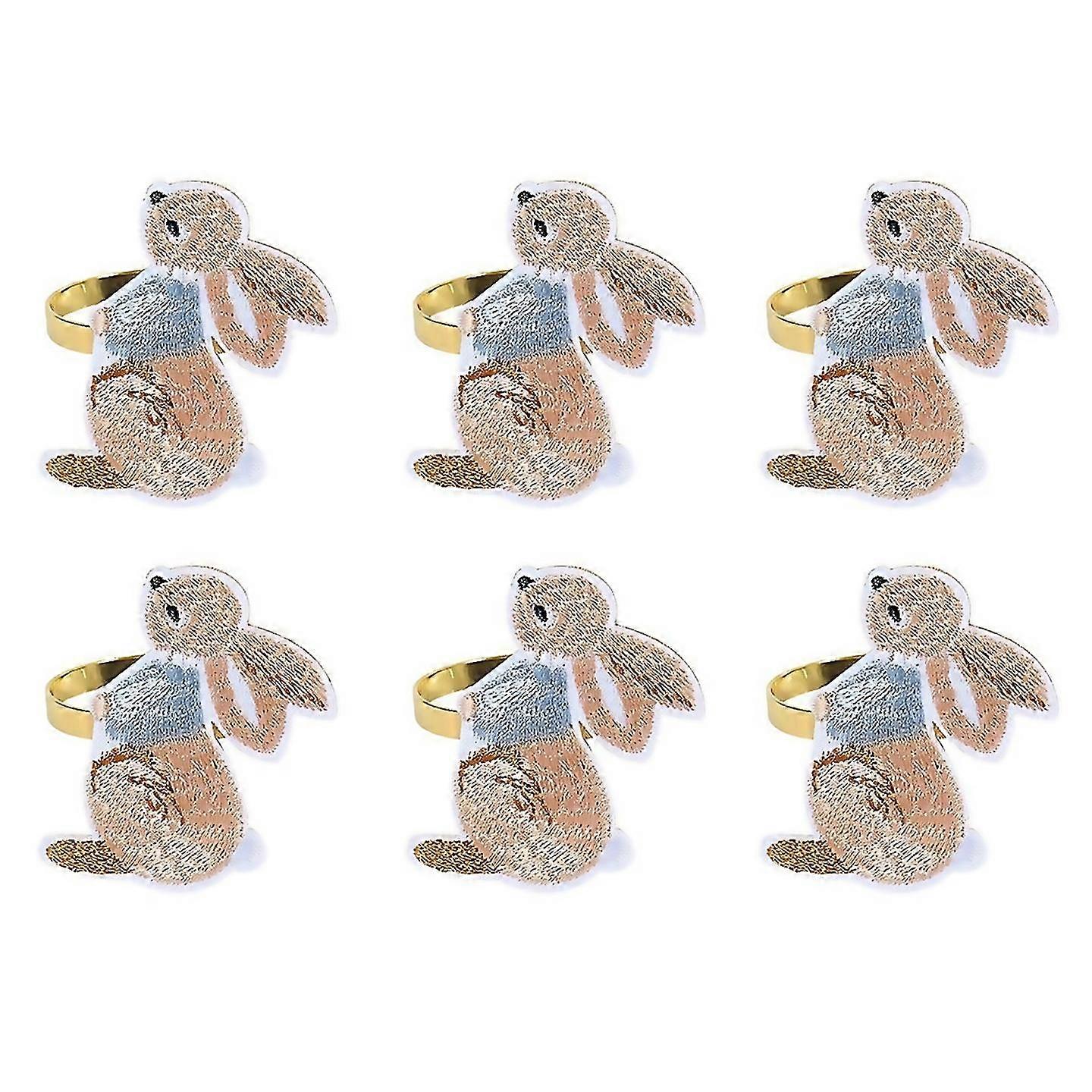 For 6pcs easter designed with bunnyfor dining easter party of table