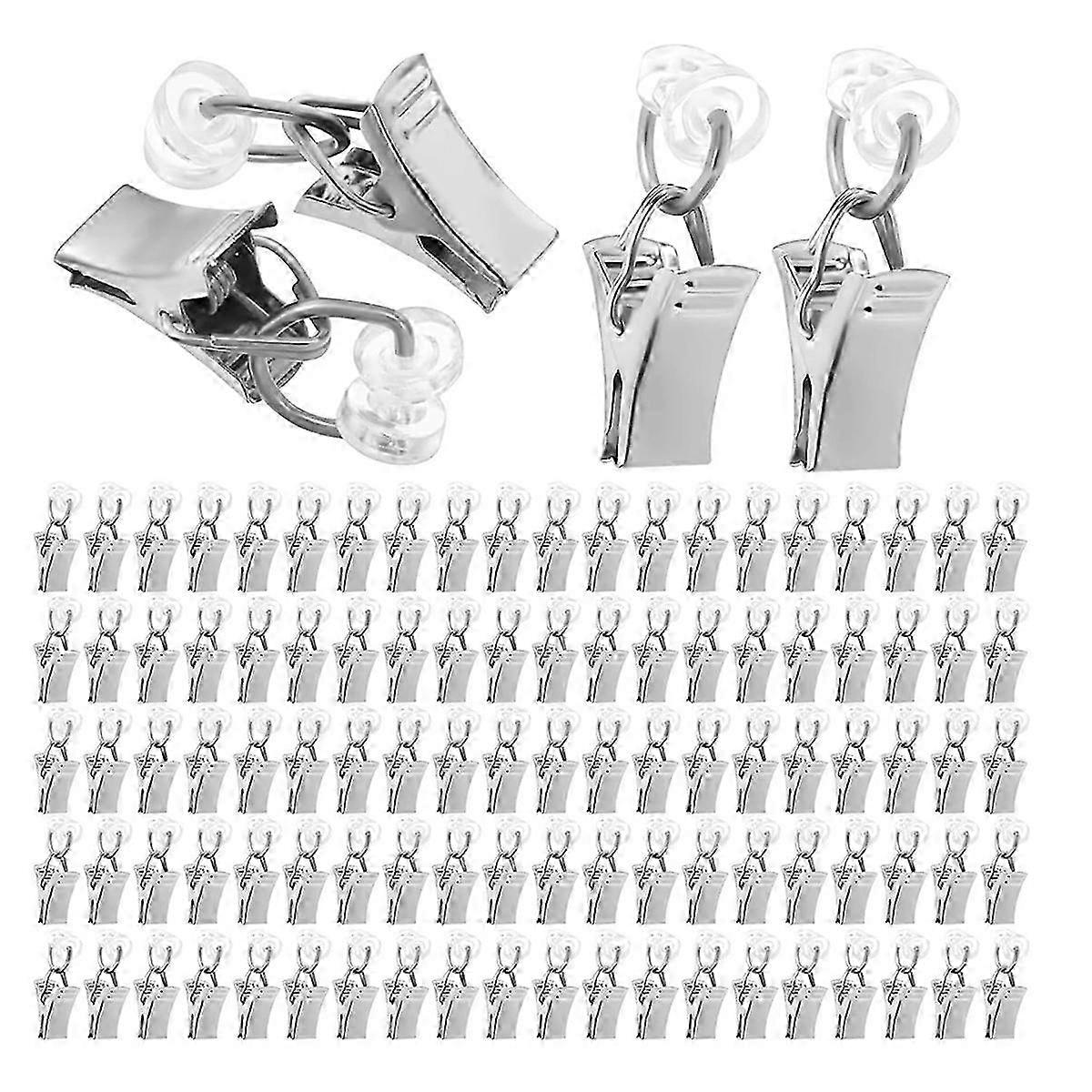 Multi-Pack Curtain Clips 100-Piece with Plastic Glide Rollers