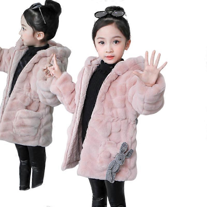 Barn Flickor Pälsar Kappor Vadderade Vinterjackor Ytterkläder Varm