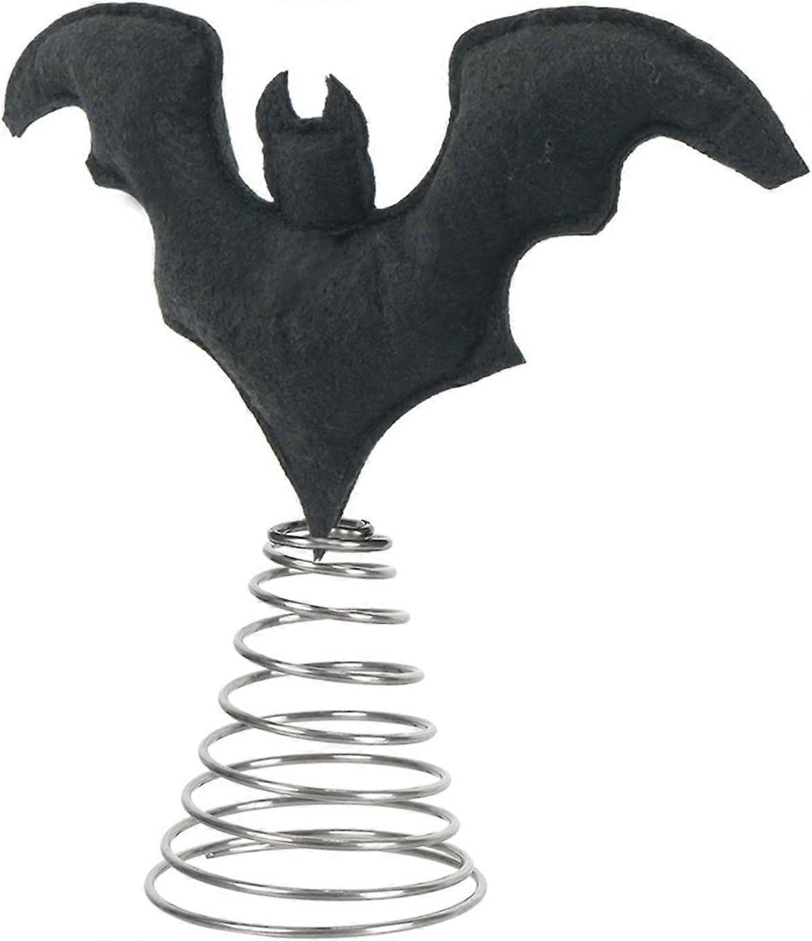 Halloween Bat Tree Topper Gothic Bat Miniature Ornament With Metal Feather Base Padded Design Desk Decoration