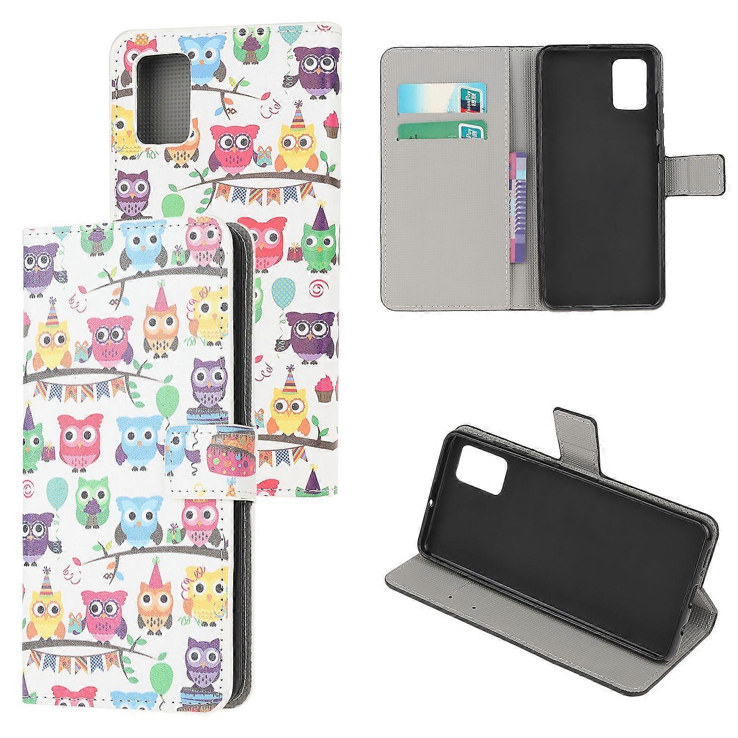 Pattern Printing Wallet Stand Leather Case for Samsung Galaxy A71 - Multiple Cute Owls