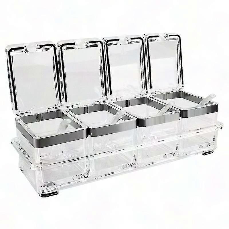 4pcs Condiment Box for Spices and Seasonings Storage