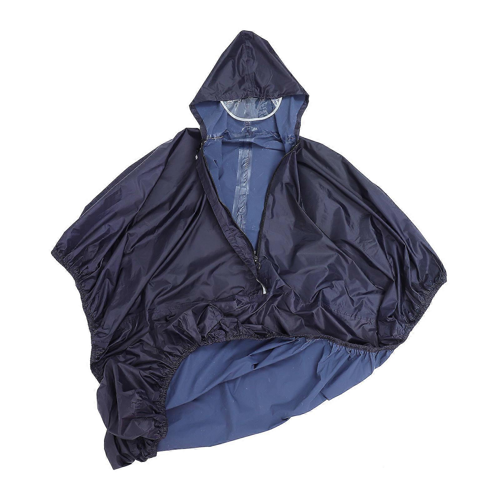 Wheelchair Raincoat Cape for Adults Windproof Navy Material Outdoor Use 1Set