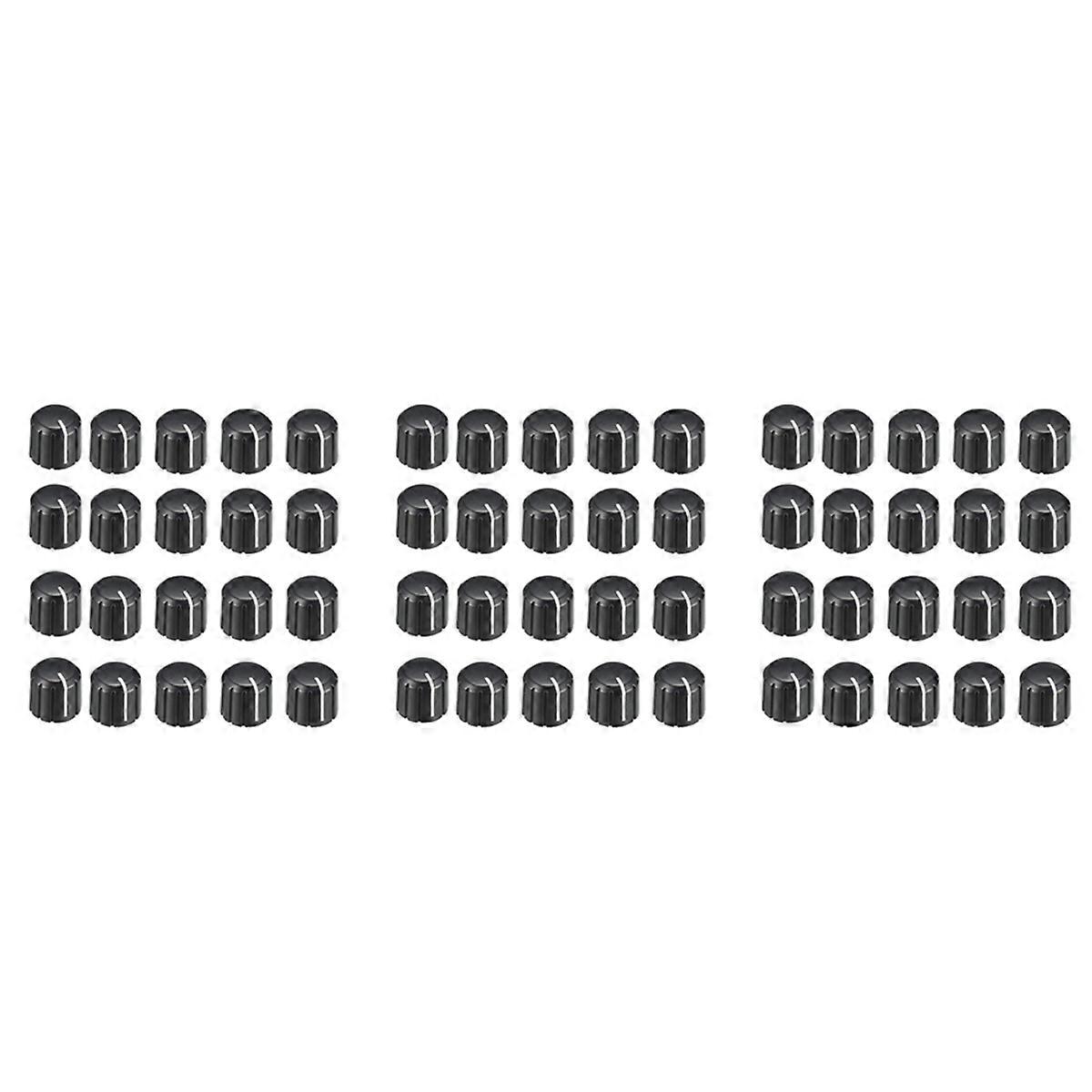 60Pcs 15X13.5mm Plastic Potentiometer Rotary Knob for 6mm Diameter D Type Shaft Guitar Volume Knob.
