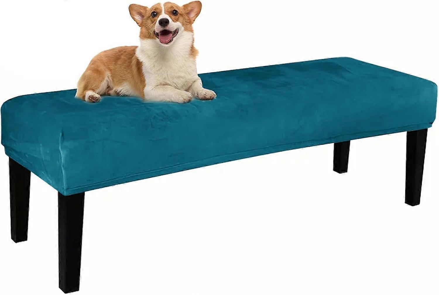 Velvet Bench Covers for Bed End, Kitchen & Dining - Stretch Rectangle Slipcovers, Dustproo