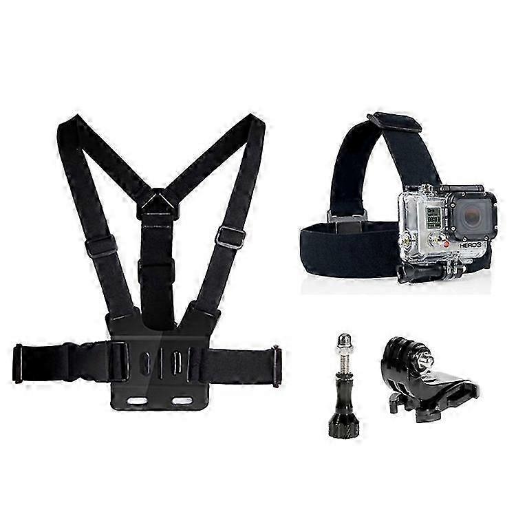 4 in 1 Accessories Kit for GoPro Hero Series & Xiaomi Yi with Chest Belt & Headstrap