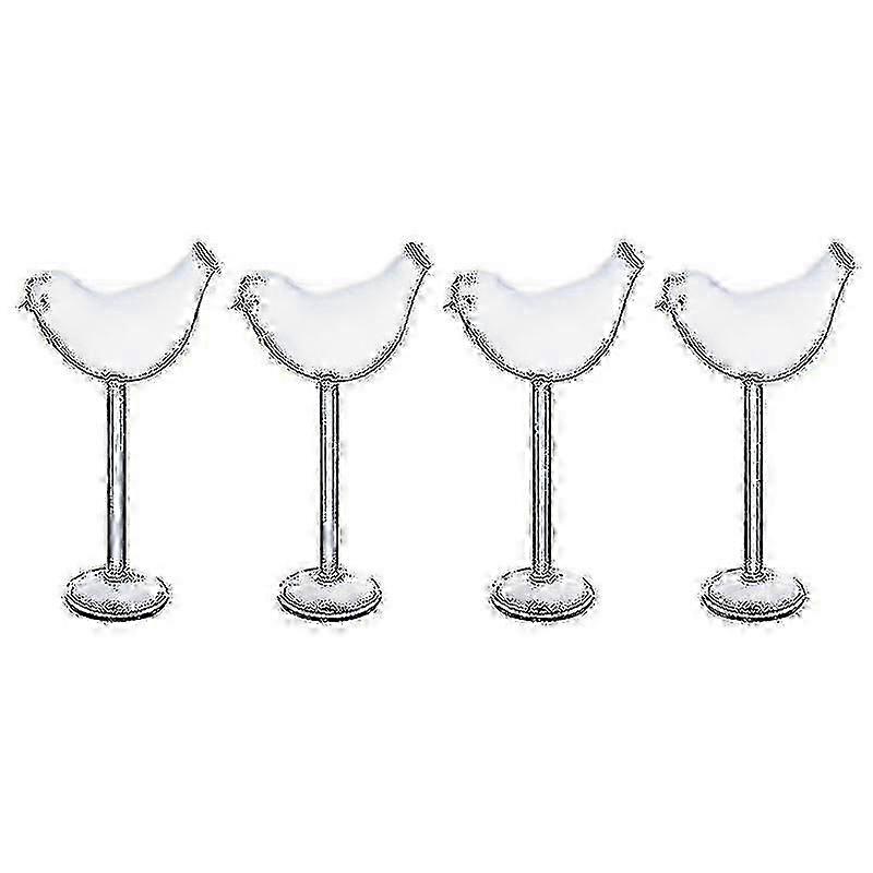 1 Set 4pcs Bird Shape Cocktail Verres Verres à Vin Gobelets (transparent)
