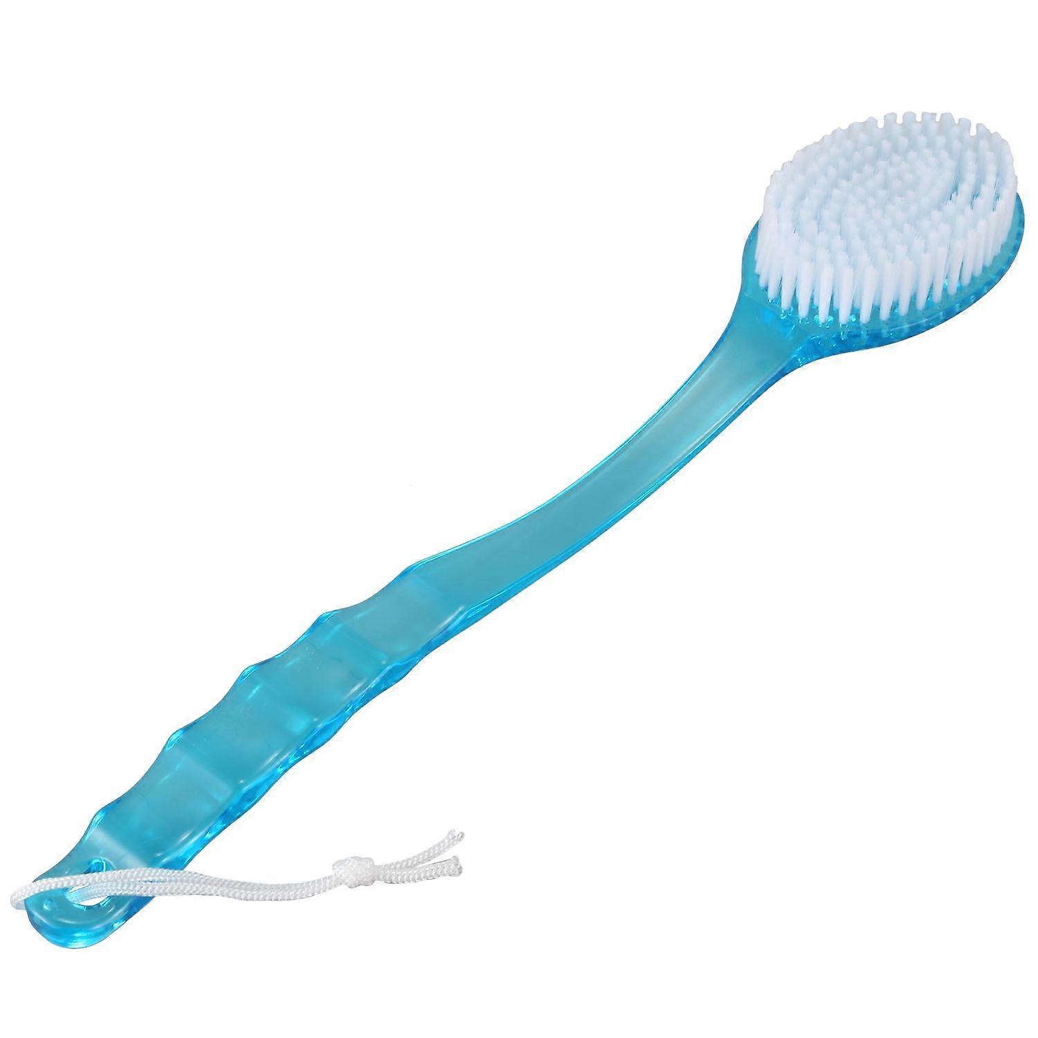 Long Handled Body Bath Shower Back Brush Scrubber Massager Disability Helper Blue