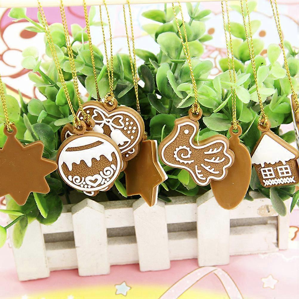 Christmas Party Themed 11PCS Snowflake Gingerbread Design Hanging Pendants Decorative Item Approx 4.5 X 2.5 X 0.5Cm