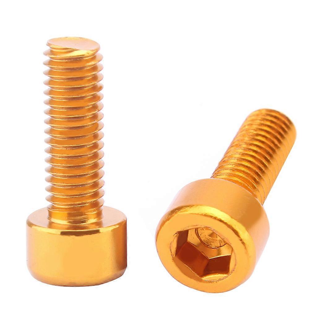 Aluminum Alloy Screws For Bicycle Water Bottle Cage 2Pcs M5*15MM Golden Suitable For Sports Mountain Biking And Cycling Anti-theft Function