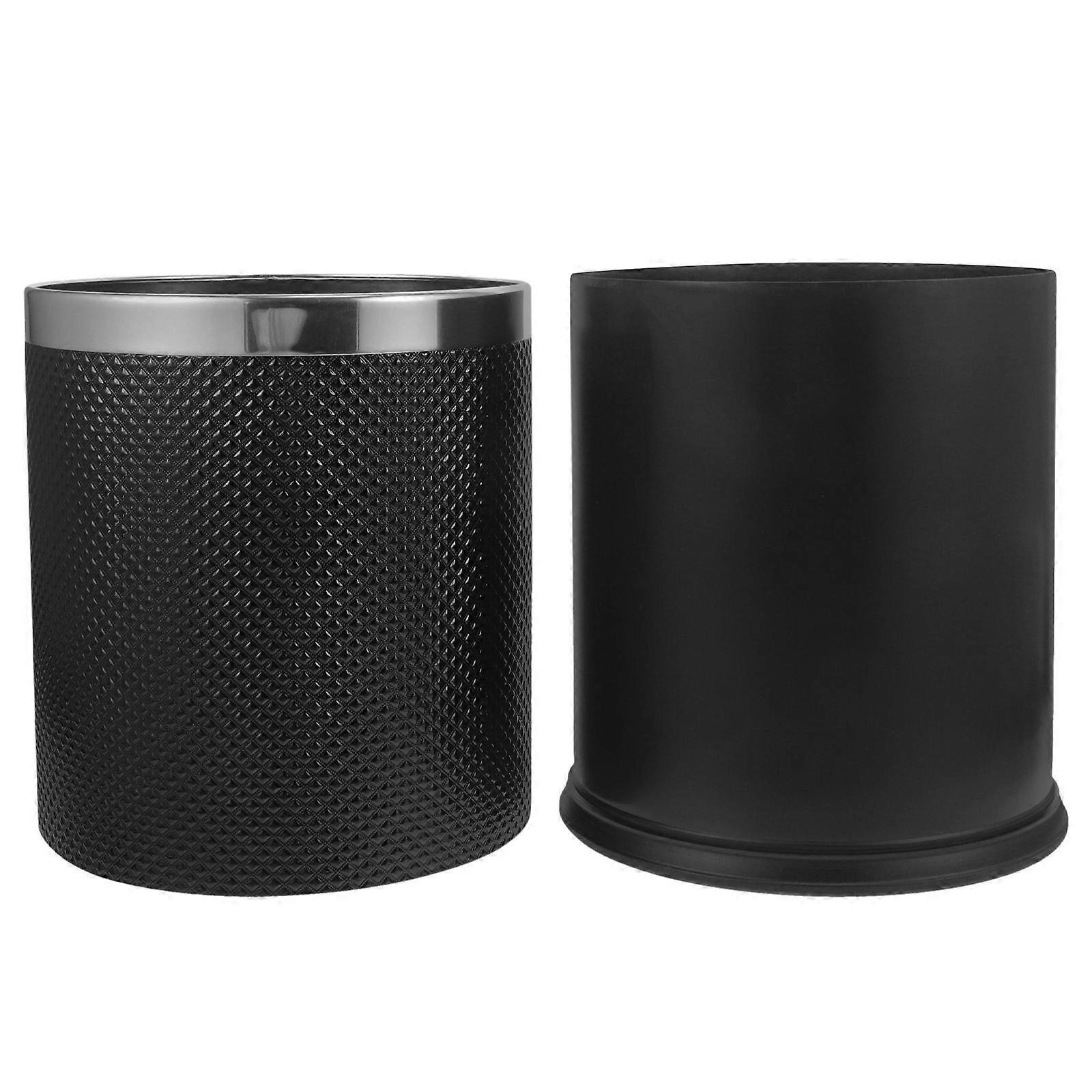 Plastic Trash Can for Home Use in Black with OdorSealing Design 13 Gallons