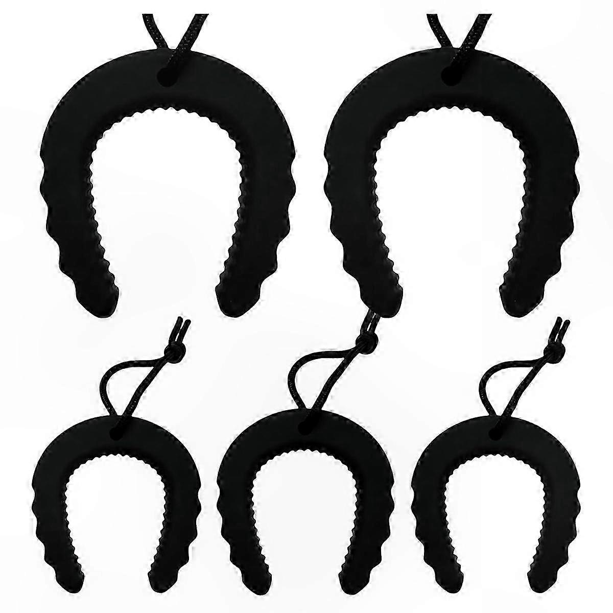 5-Pack Tactical Door Stops for Emergency Use, Durable Black Jamming Devices