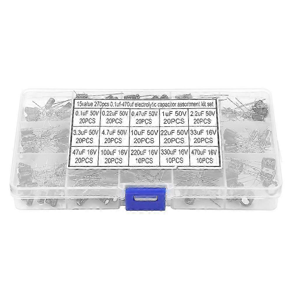 High quality 15 models of electrolytic capacitor element box 0.1uF 50V -- 470uF