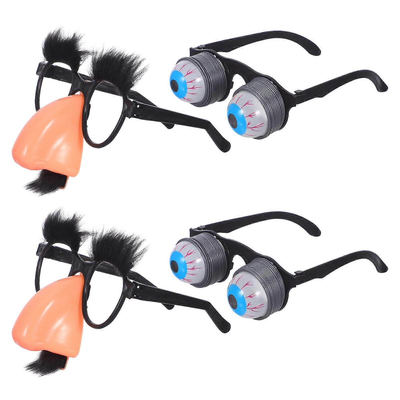 Party Eyeglass Big Nose Glasses for Party Use 4Pcs Carnival Props