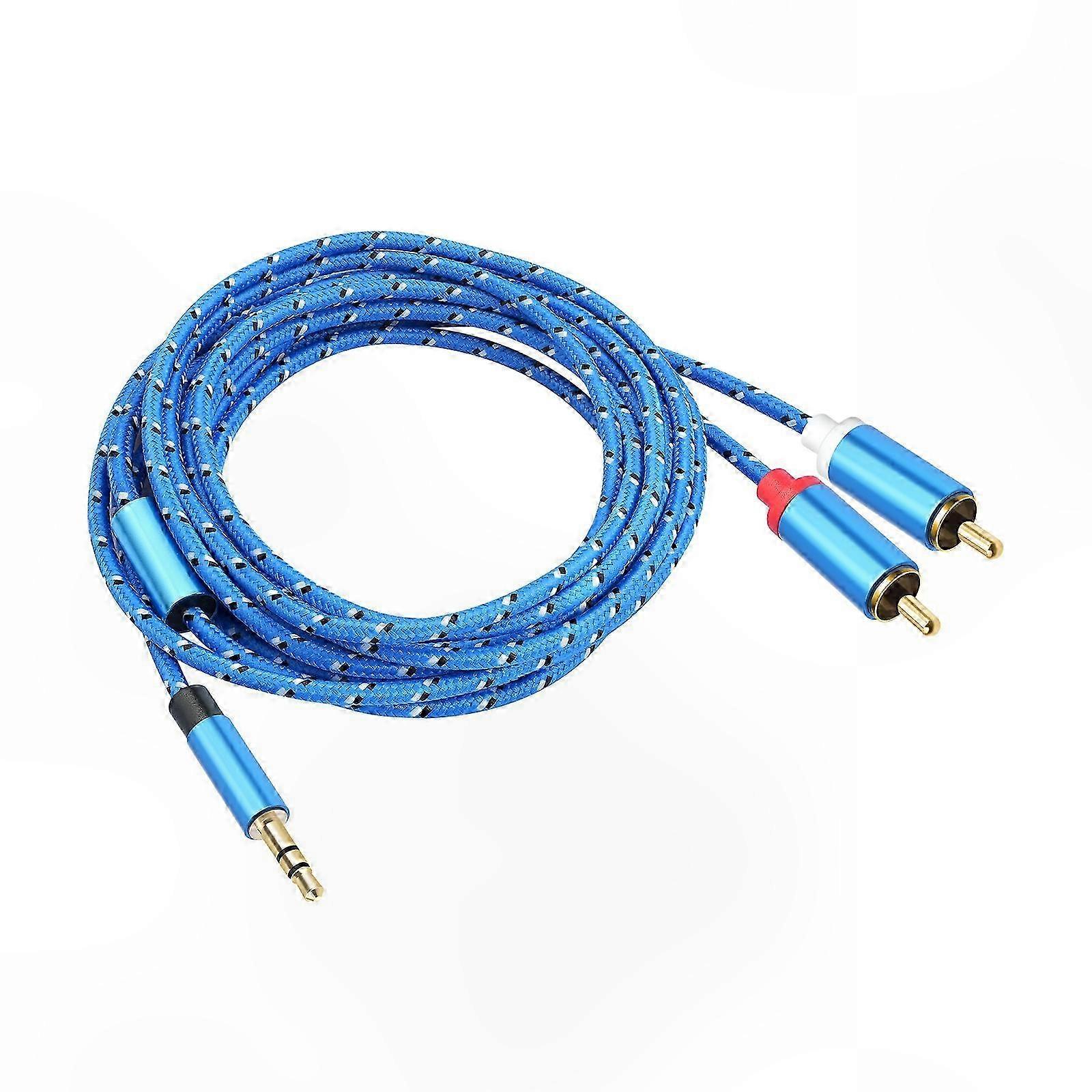 3.5mm AUX to 2RCA Male Cable for Speaker Connection, Home Theater Compatible o Cord, Multiple Length Options Available