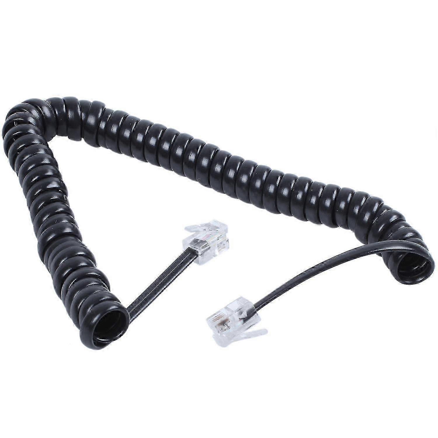 Replacement RJ9 4P4C Plug Coiled Stretchy Telephone Handsets Cable