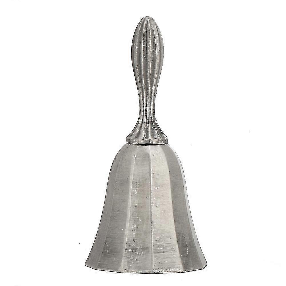Silver Service Bell for Restaurant Bar Counter - Handheld Ring Bell for Class Service