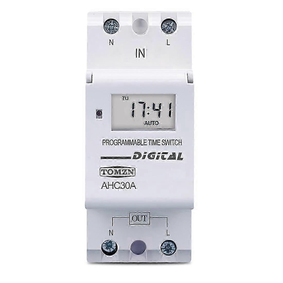 Tomzn Din Rail 2 Wire Weekly 7 Days Programmable Digital Time Switch Relay Timer Control Time Relay