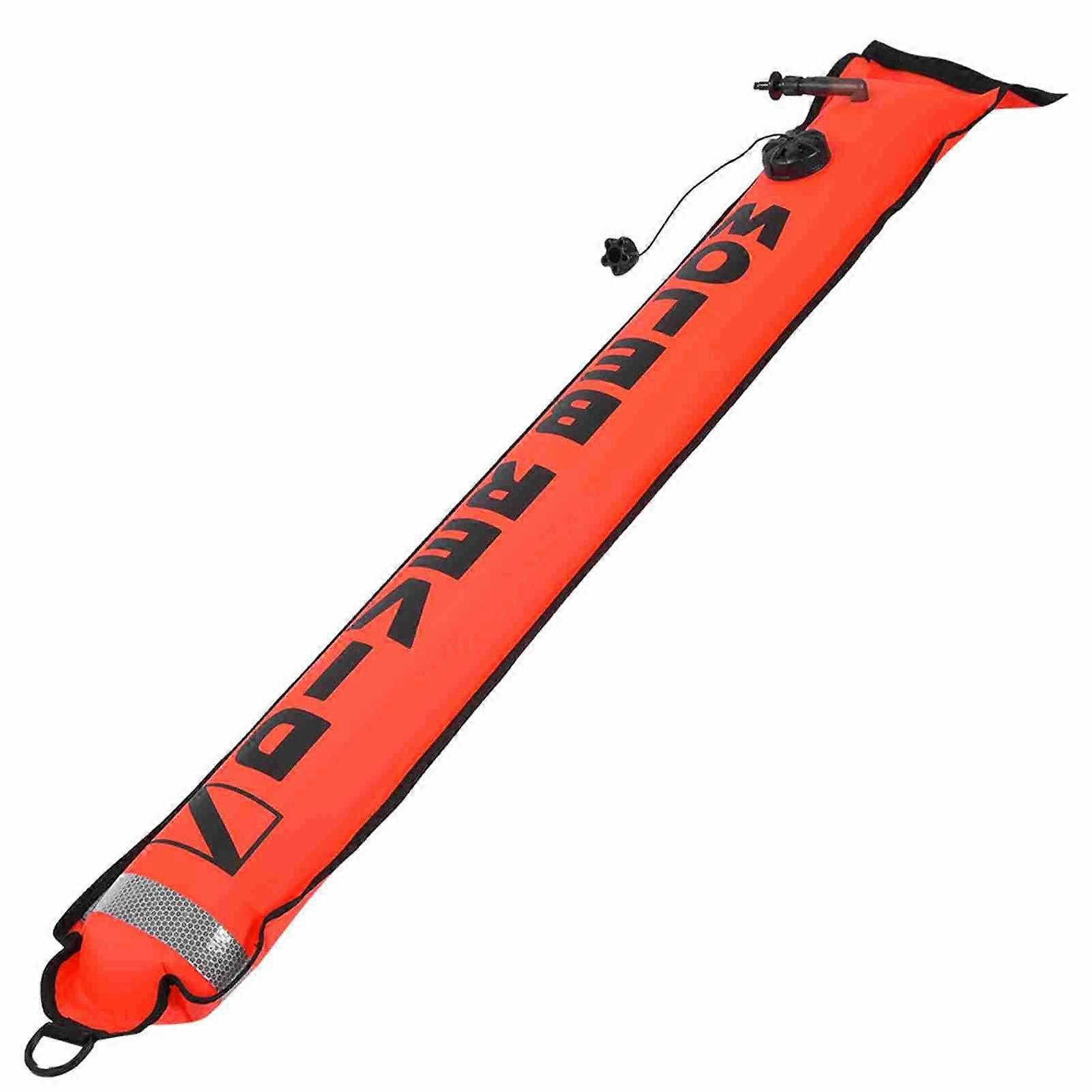 6FT High Visibility Inflatable Scuba Diving SMB Surface Signal Marker Buoy (Red)