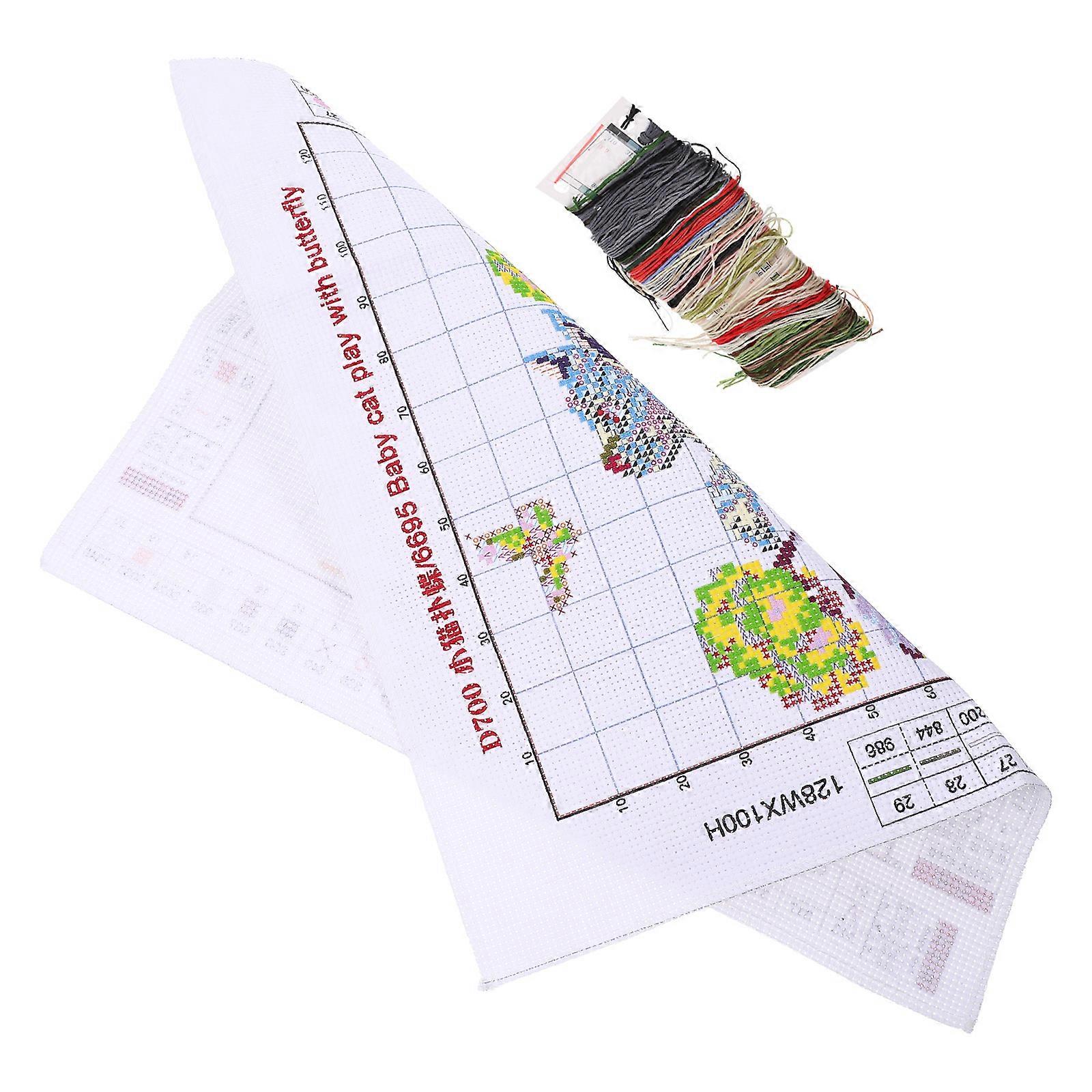 Adults Cross Stitch Kit DIY Embroidery Tool for Crafting 1Set Assorted Color