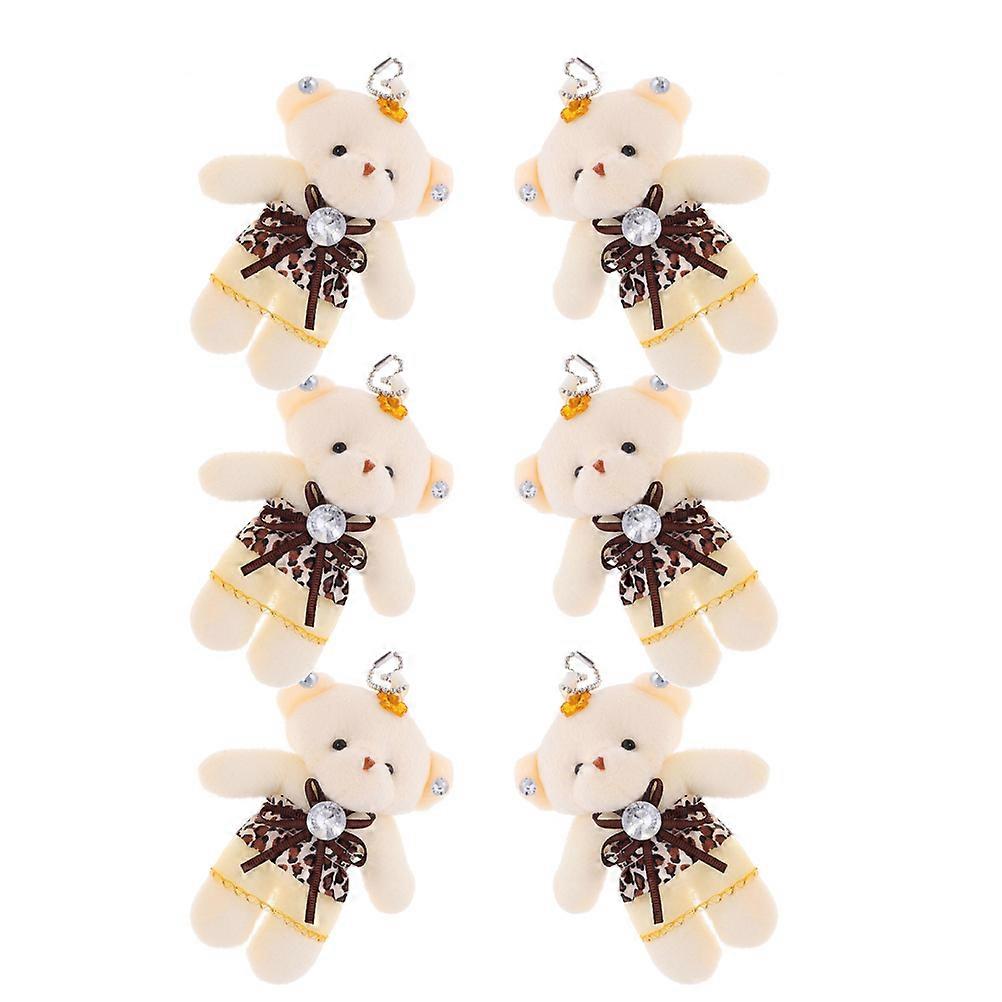Mini Bear Decor Plush Bears for Hanging Decoration 30Pcs Dark Brown Set