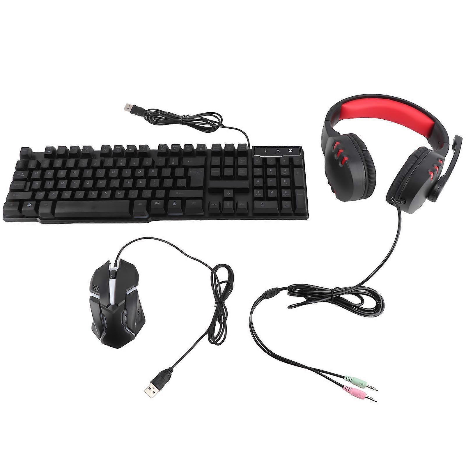 T-WOLF TF800 Gaming Combo 104 Keys Keyboard, RGB Mouse, Headset & Anti-Slip Pad