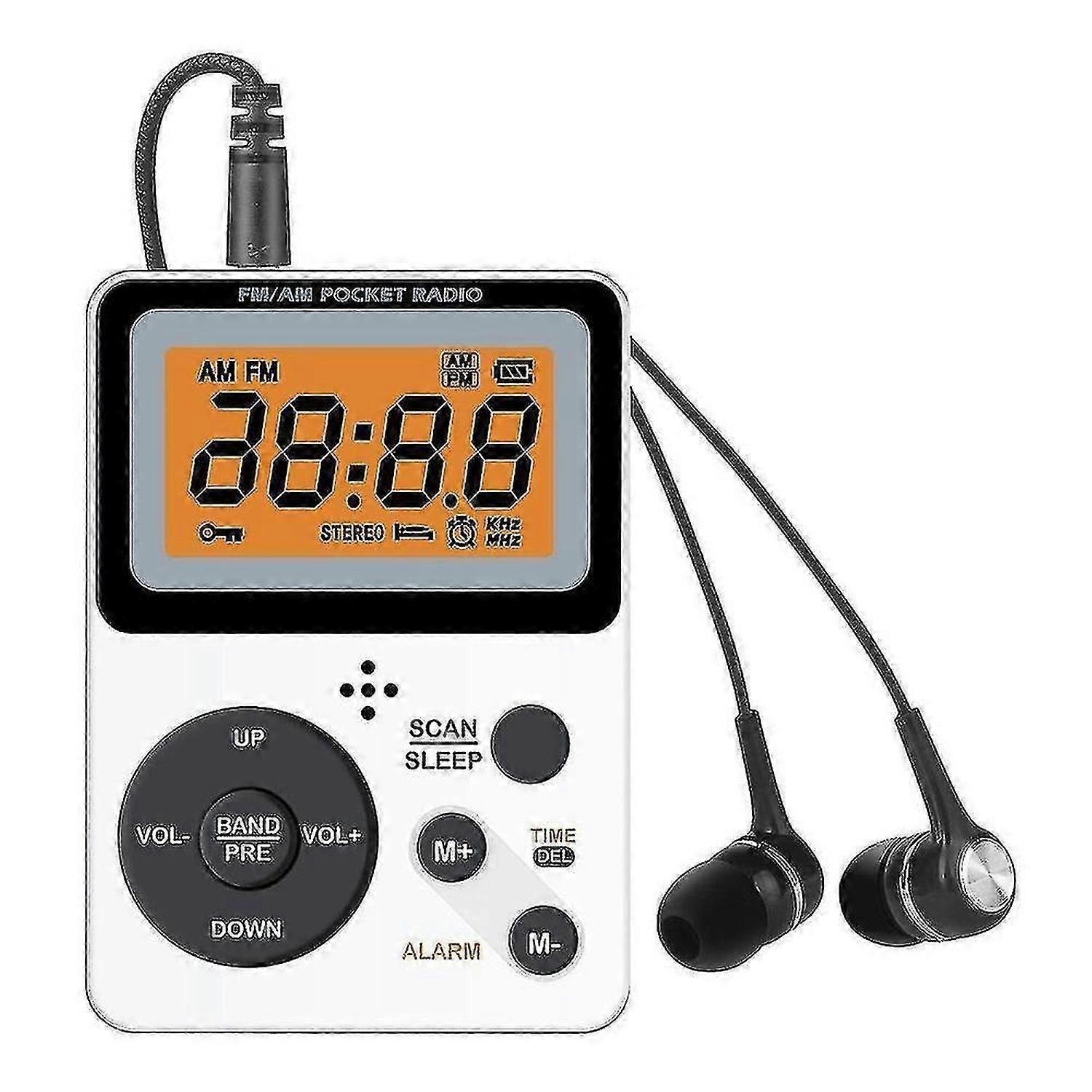 Mini Fm Am Radio Portable Radio Lcd Display Backlight 87-108mhz Radio Receiver With Headset-us Plug