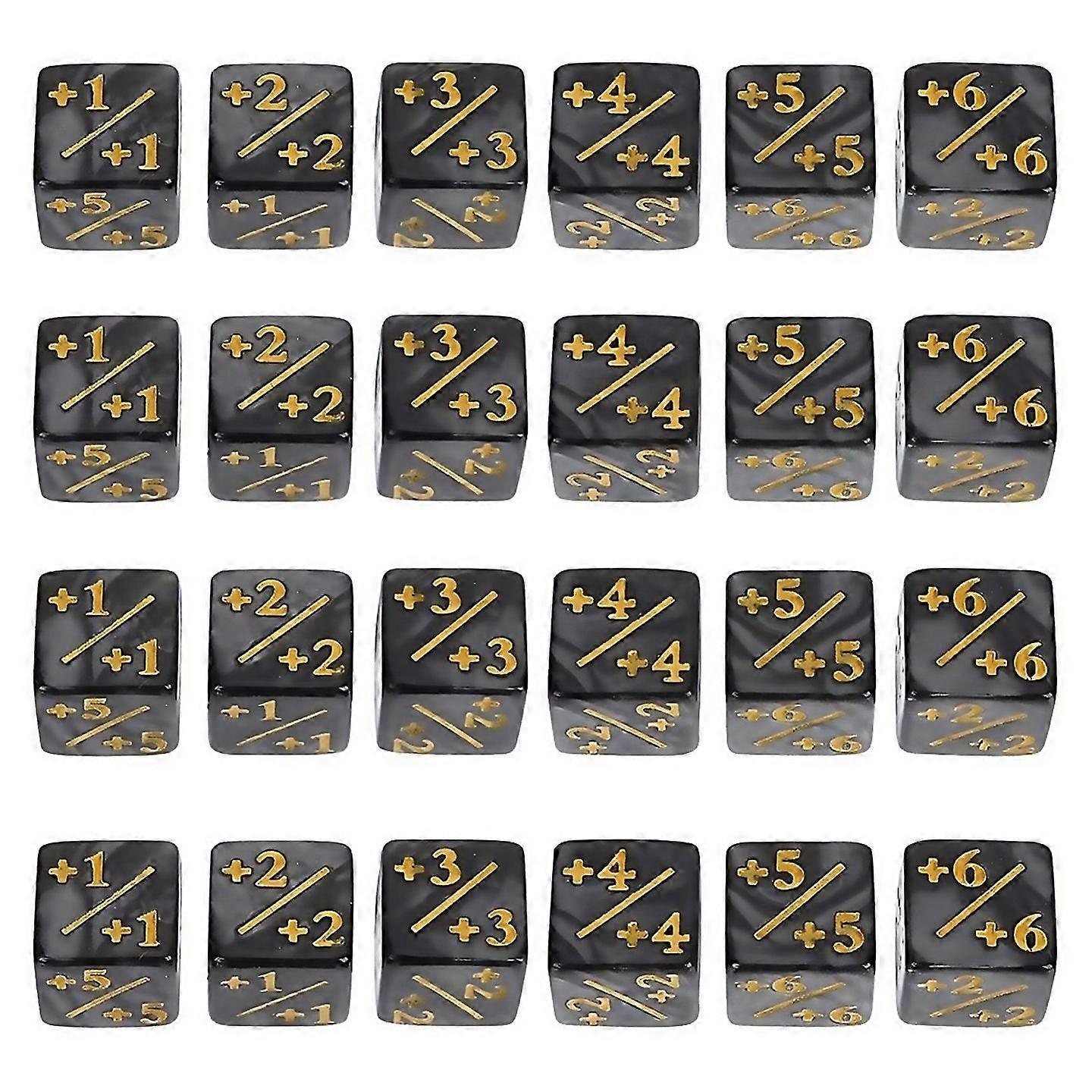 For 24pcs Counting Tokens Acrylic Dice Squares Positive Negative