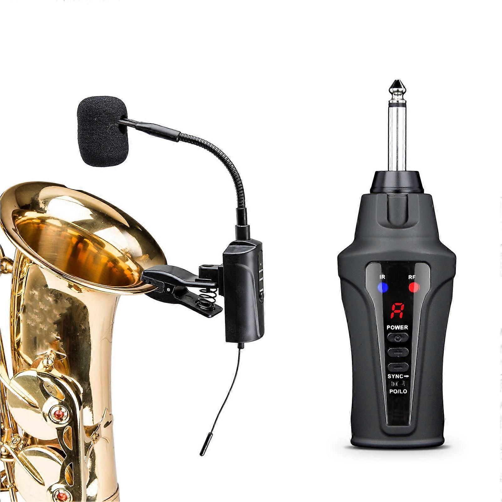 Wireless Saxophone Microphone System UHF 660-690MHz 600mAh Battery