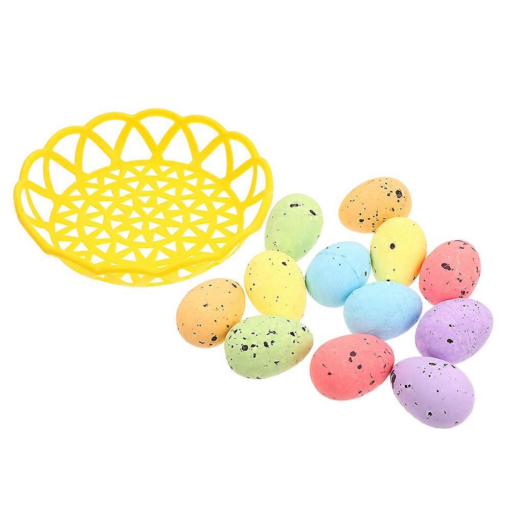 Foam Egg Ornaments Easter Decorative Egg for Decor 4Sets
