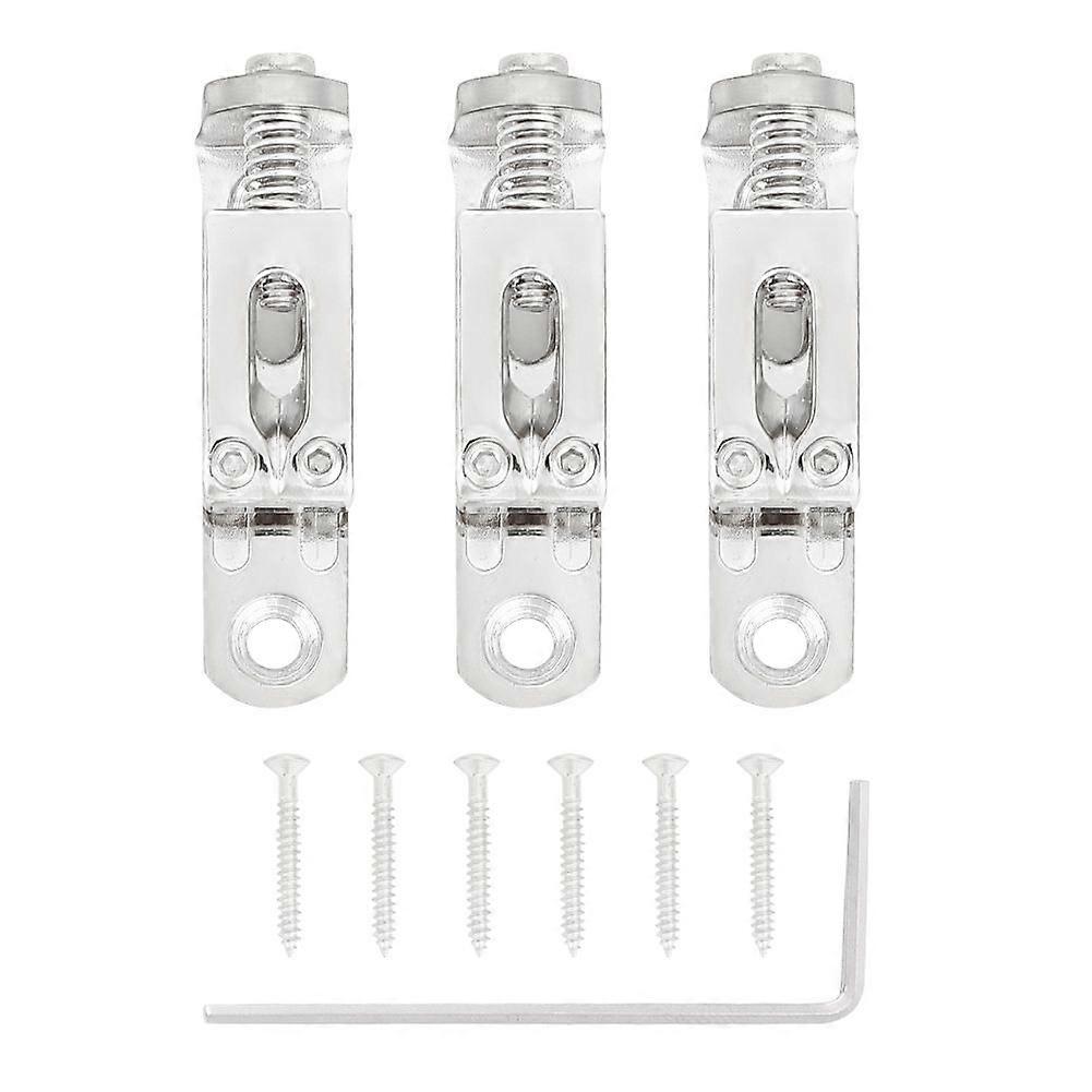 3pcs 3cm Single String Bridge with Screw Wrench for Guitar (Silver)